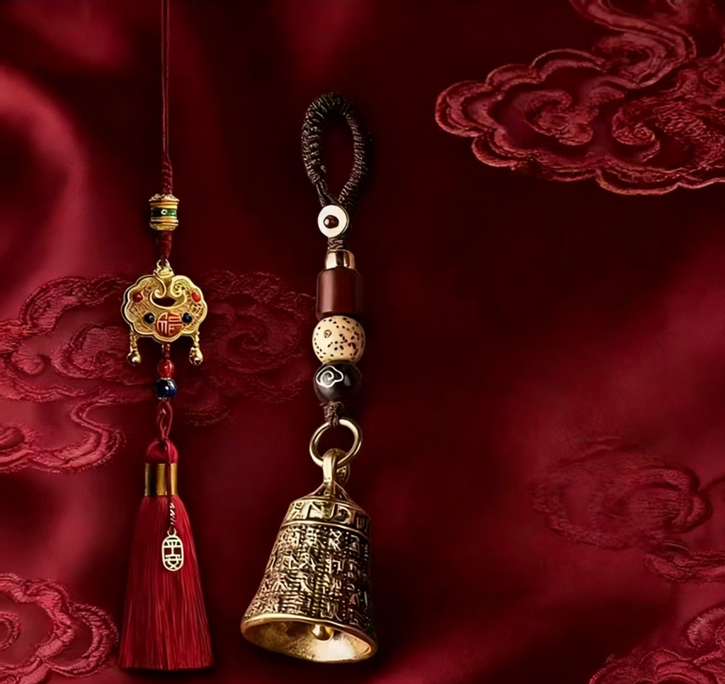 《青城・龍吟鎮運》如意鎖+心經鈴鐺+龍行龍牌