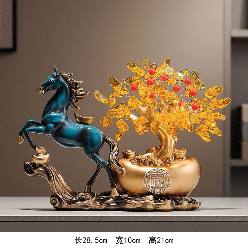 《青城・祿財雙收》鹿 + 搖錢樹 + 葫蘆臺座