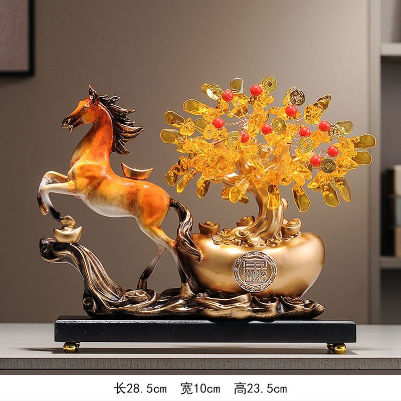 《青城・祿財雙收》鹿 + 搖錢樹 + 葫蘆臺座