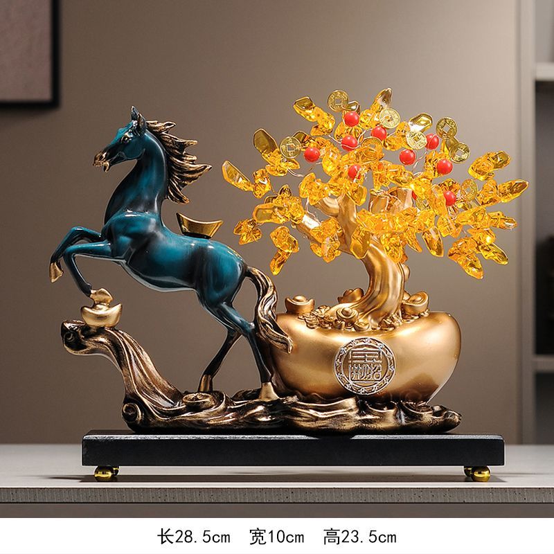 《青城・祿財雙收》鹿 + 搖錢樹 + 葫蘆臺座