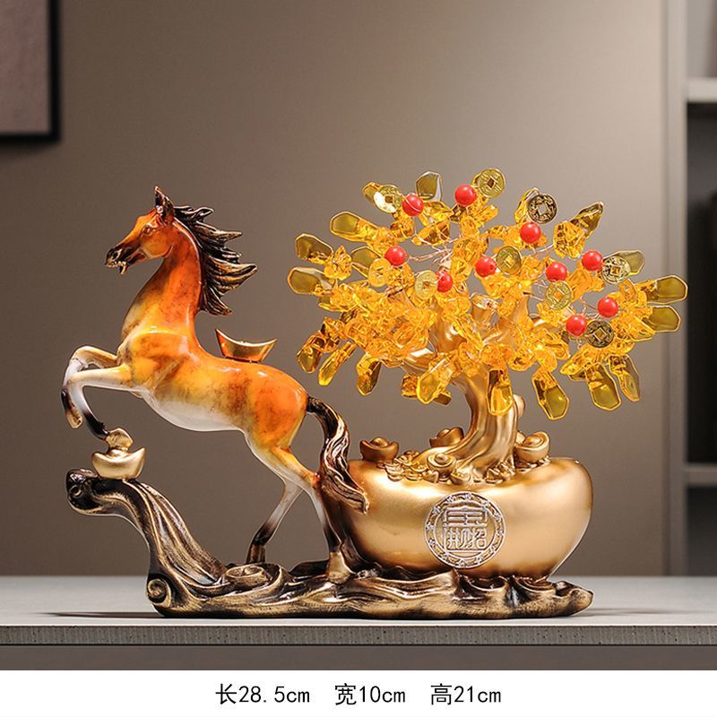 《青城・祿財雙收》鹿 + 搖錢樹 + 葫蘆臺座