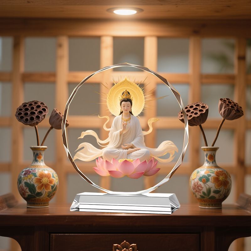 《青城・蓮臺慈航》慈航真人水晶蓮臺