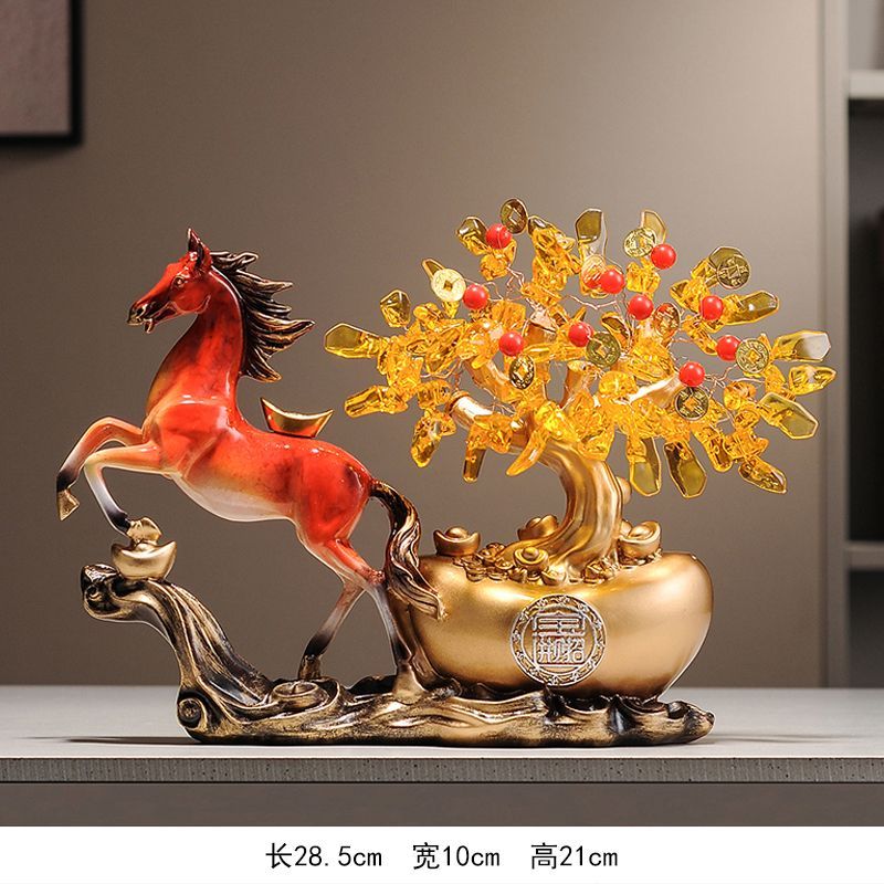 《青城・祿財雙收》鹿 + 搖錢樹 + 葫蘆臺座